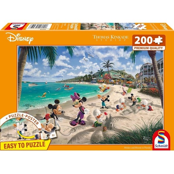 Palapeli - SCHMIDT - Thomas Kinkade - Mickey ja Minnie Floridassa - 200 pala - 43,2 x 29,1 cm Orange