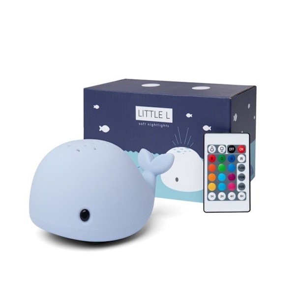 Lilla L - Blå valnattlampa med fjärrkontroll - COOL KIDS PROJECT Blå