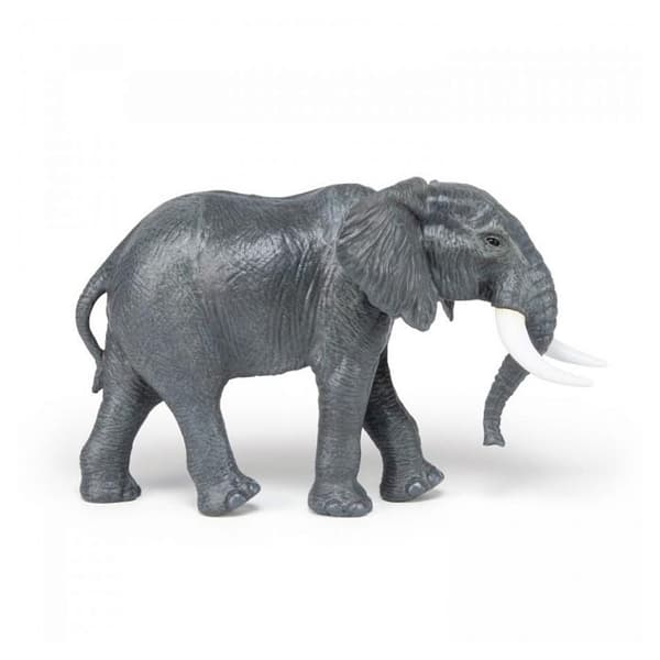 Figurine Stor afrikansk elefant Grå och vit
