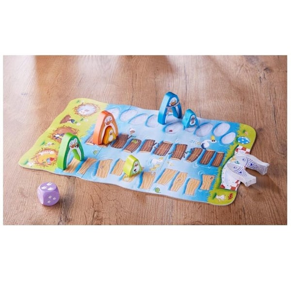 HABA - Mina första spel - Fort, fort, lilla pingvin! - Spel för barn 2 år och uppåt - Löppspel - Stimulerar räkneövningar Gul