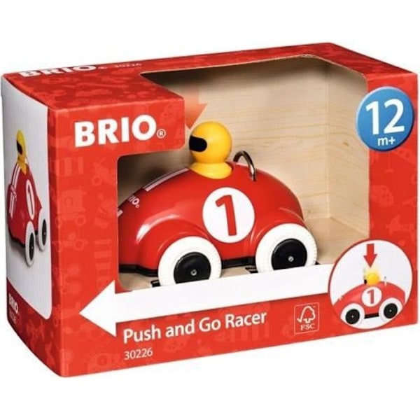 Red Push & Go racerbil - BRIO - 30226 - Retro-friktionssystem - Leksak för tidig ålder Gul