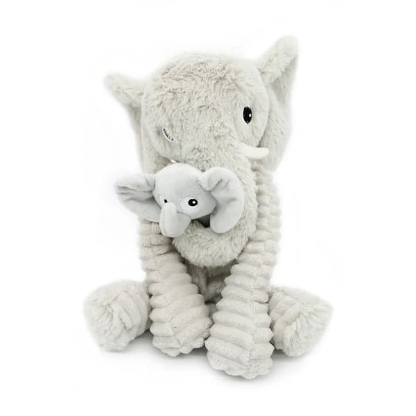 Plysch - LES DÉGLINGOS - Dimoitou (mamma elefant) - Grå - 35 cm - Gömda bebisen Grå