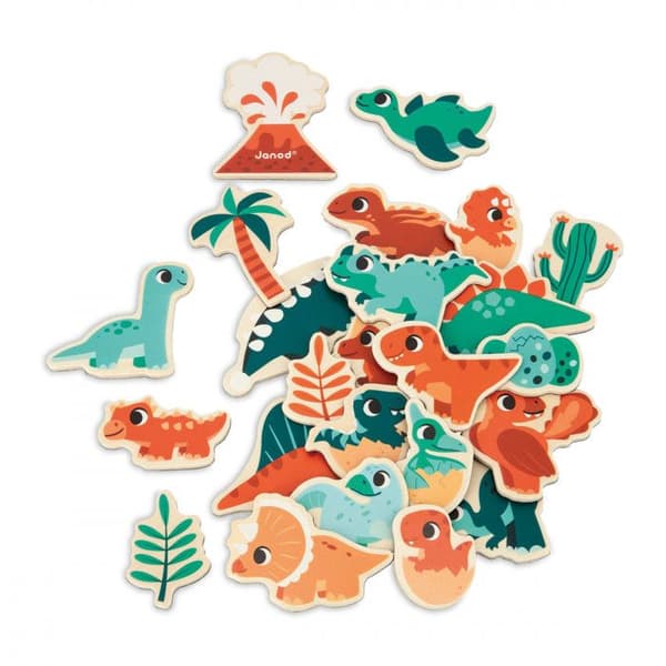 DINO - MAGNETIT DINO 24 KPL Orange, grøn og blå