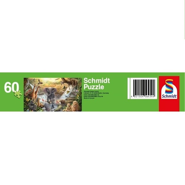 Pussel 60 bitar: Djur i Afrika Enfärgad