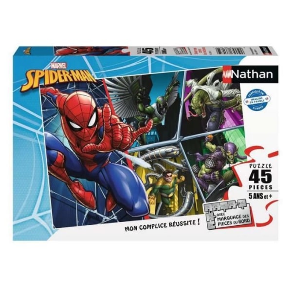 SpiderMan-pussel - Nathan Games - 45 bitar - Tecknade serier och serier - Spiderman-licens Flerfärgad