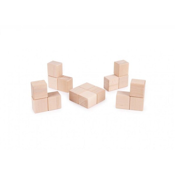 Rakennuspalikat - Just Blocks - Vauvojen pakkaus Just Blocks - 16 kpl - Luonnonpuu - Alkaen 3-vuotiaille Beige