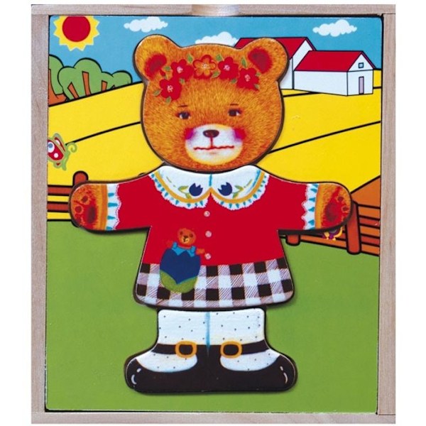 Puinen palapeli Ulysse Couleurs d'Enfance - Oursonne - 18 osaa - Sekä pojille että tytöille - Alkaen 24 kuukauden iästä