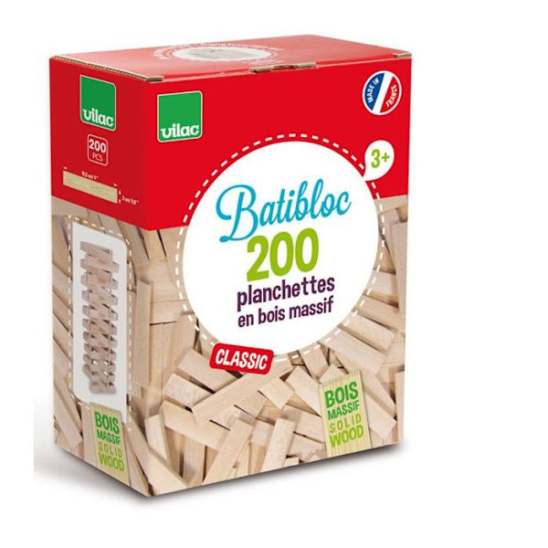 VILAC Batibloc classic - 200 massiivipuulevyä Flerfärgad