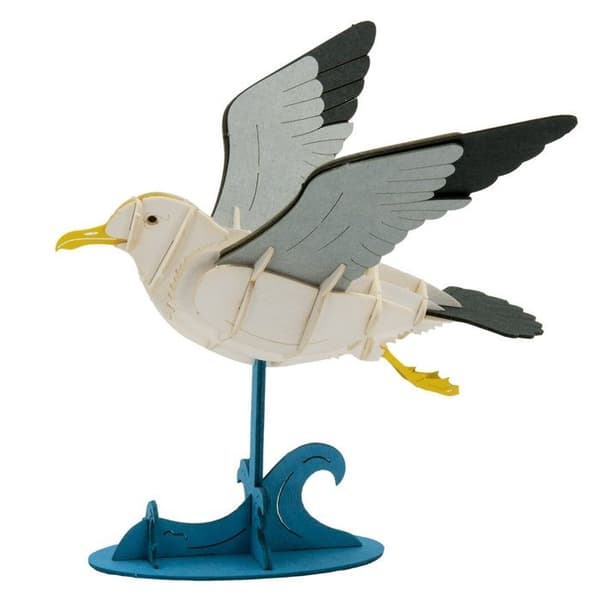 Fridolin - 3D-model i papir måge Vit