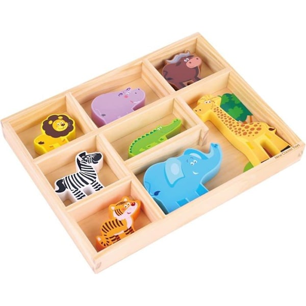 Nya klassiska leksaker - Safaridjur träfigurer Beige