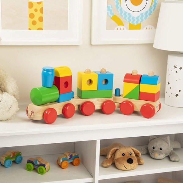 Melissa & Doug - Jättetåg i trä Blå