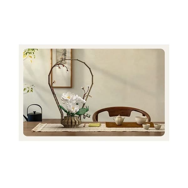 Byggesæt - CADA - CDC59026W - 990 dele - Hvide blomster - ~50 cm - Uden vanding Vit (blommor)