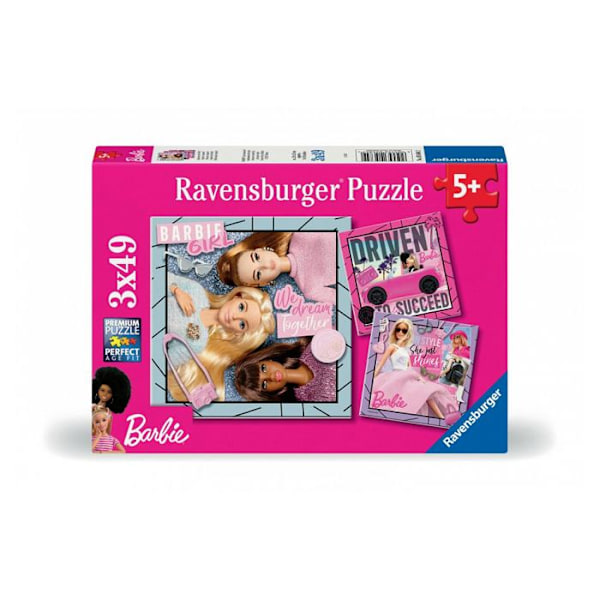 3x49 pusselbitar - Barbie - Inspirera världen! - Ålder: 5 år - Typ av publik: Barn - Kön: Blandat Olika färger