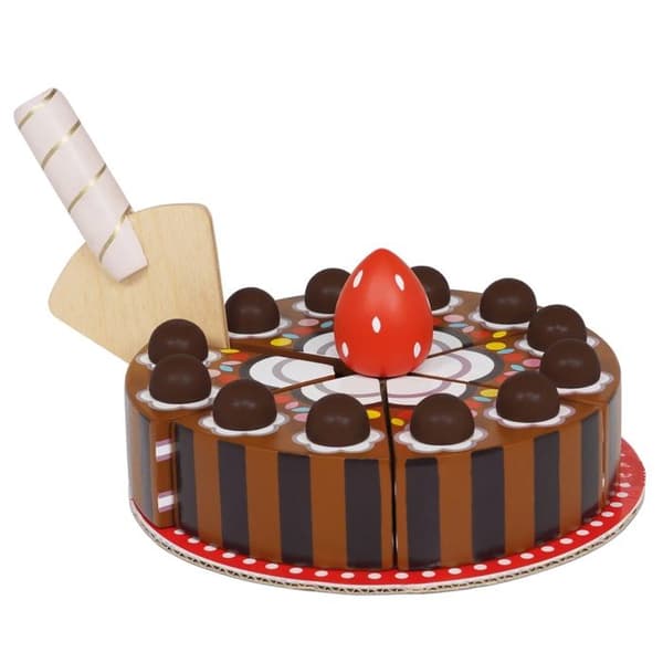 Chokladfödelsedagstårta kastanj