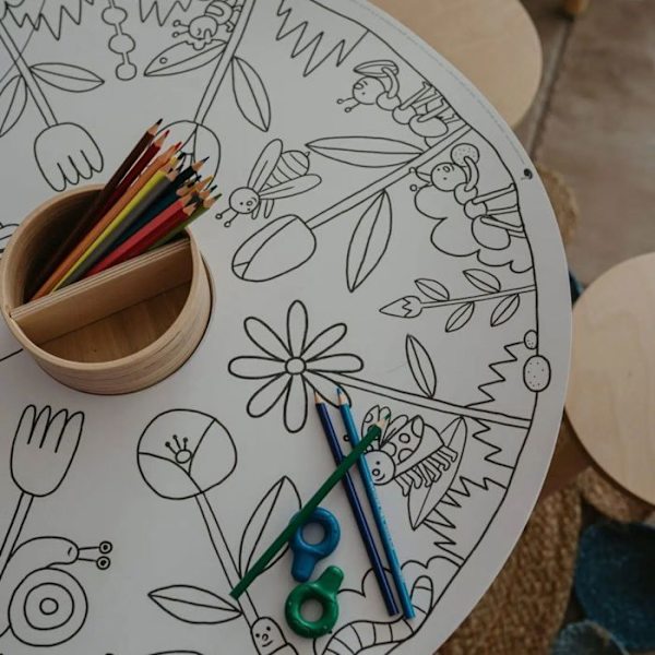 Omladdning av målarblad - Drawin’Kids - Små Vänner - 20 blad - 70cm - Tryckta i Frankrike Vit