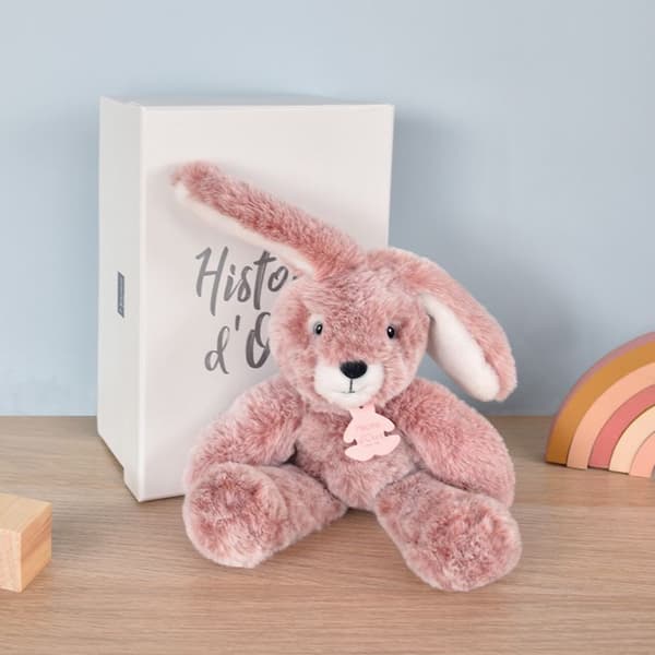 Histoire d'Ours - Sweety Mousse Pink Rabbit mjukis 25 cm - DOUDOU ET COMPAGNIE Ros