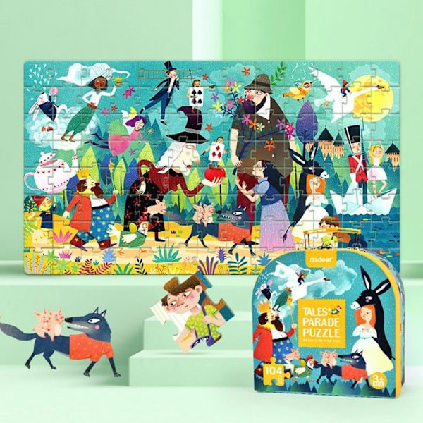 Mideer - My Suitcase Puzzle Tales 104 st - BYXA Blå