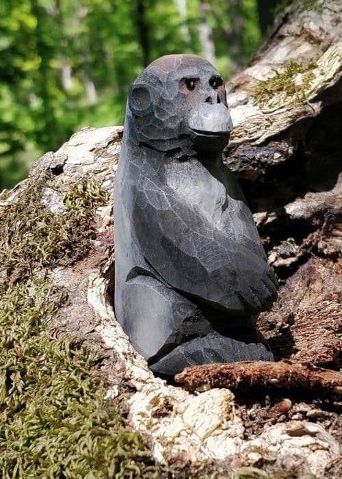 Wudimals - Figurine Gorilla i træ - K-PLAY Svart