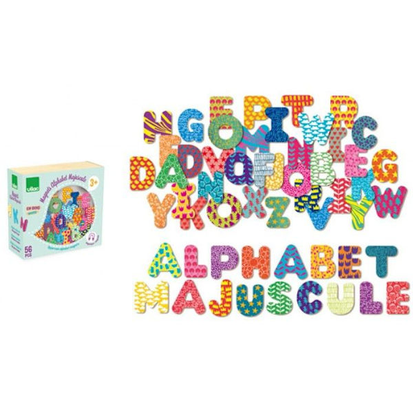 Magnets Alphabet Stora bokstäver: 56 träbitar Grön