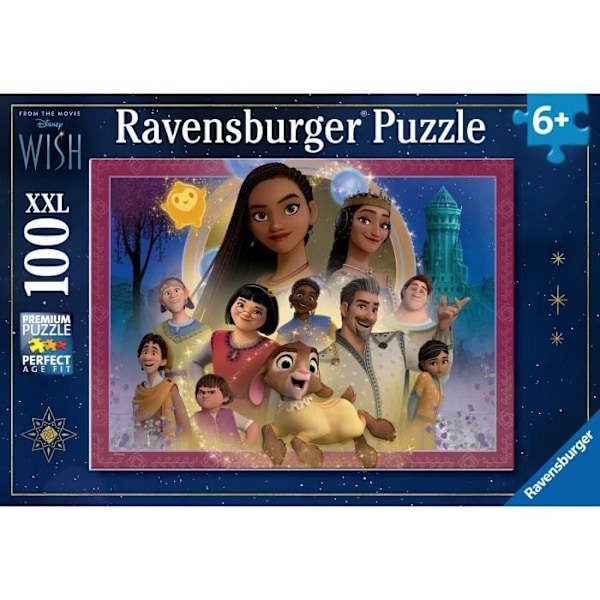 Ravensburger-pussel 100 XXL-bitar - The Kingdom of Wishes / Disney Wish-4005555010487-Ages 6 och uppåt Flerfärgad