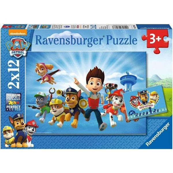 Paw Patrol Pussel 2x12 bitar - Ravensburger - För barn från 3 år och uppåt Flerfärgad