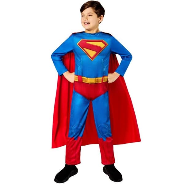 Perinteinen Superman-puku Blå 7-8 år gammal