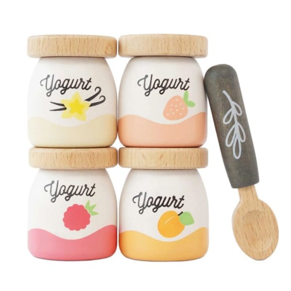 Le Toy Van - Set med trä yoghurtar - PETIT JOUR Beige