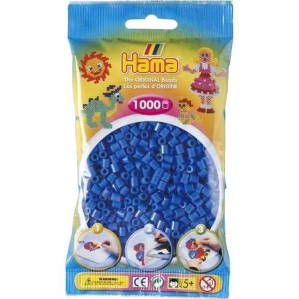 Perlor - HAMA - 1000 pärlor - Blå färg - Blanda - Från 5 år Blå