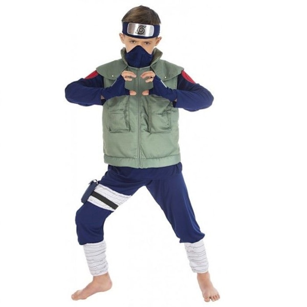 Naruto Kakashi kostym för pojkar - Naruto licens - Flerfärgad Flerfärgad 7-8 år gammal
