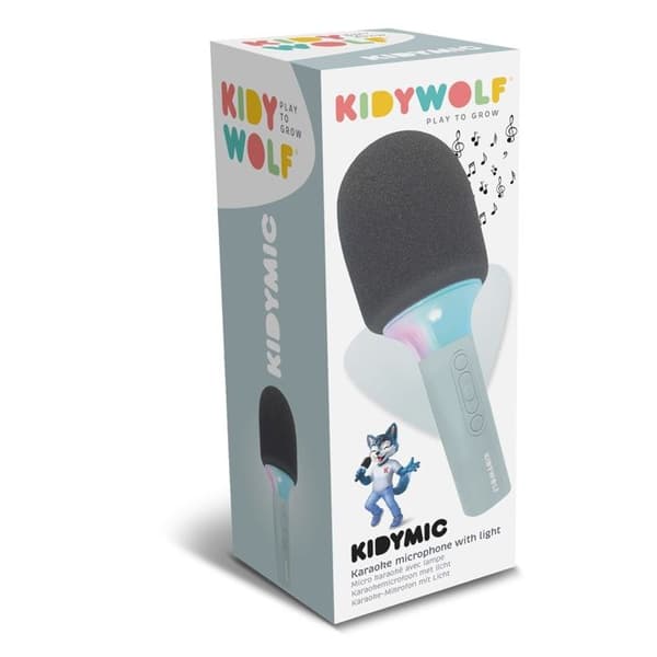KIDYWOLF KIDYMIC Grön – Trådlös Mikrofonkaraoke för Barn med Bluetooth, LED-ljuseffekter & Röstmodifierare - 4+ Grön