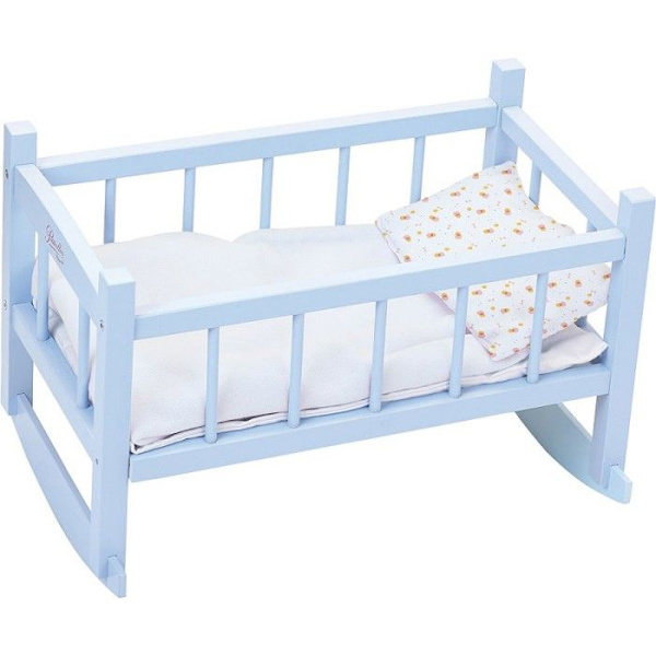 Petitcollin blå trävagga - Storlek 41x24x28 cm - Ålder 3+ - Lämplig för dockor upp till 40 cm Blå