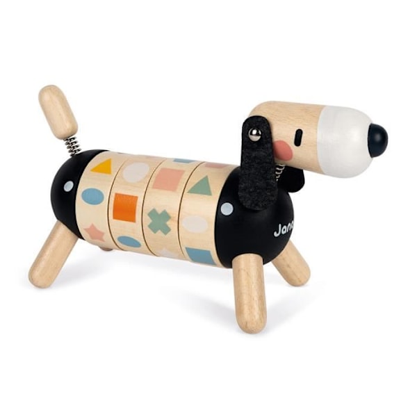 Janod träleksak - Dog of Shapes and Colors Sweet Cocoon - Från 2 år Svart