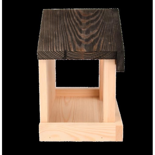 Väggmonterad matare - Esschert Design - FB462 - Furu - Svart färg - För vilda fåglar Svart