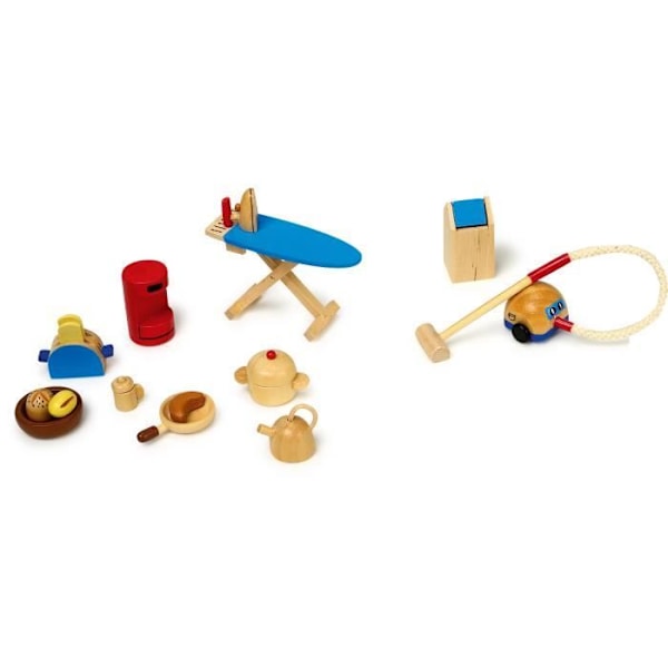 Skjutandekanin - GOKI - H17 cm - Trä - Från 1 år - Blandat Beige