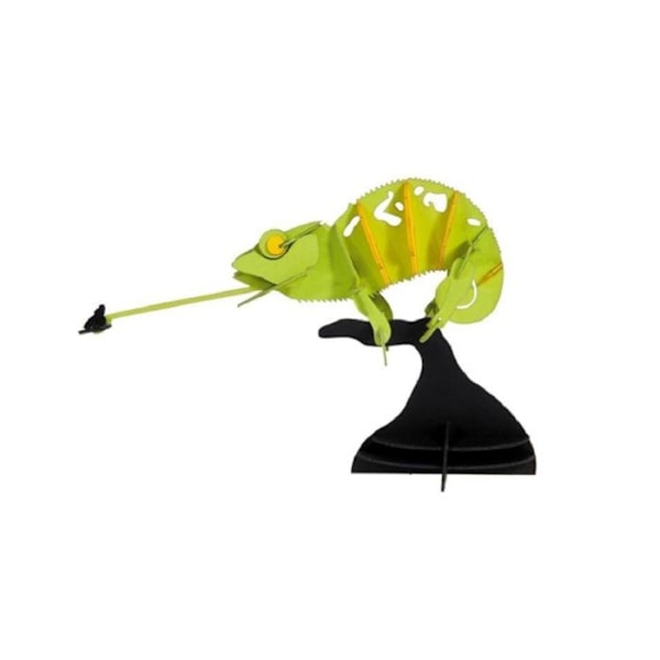 Fridolin - 3D-modell i papper Grön kameleont Grön