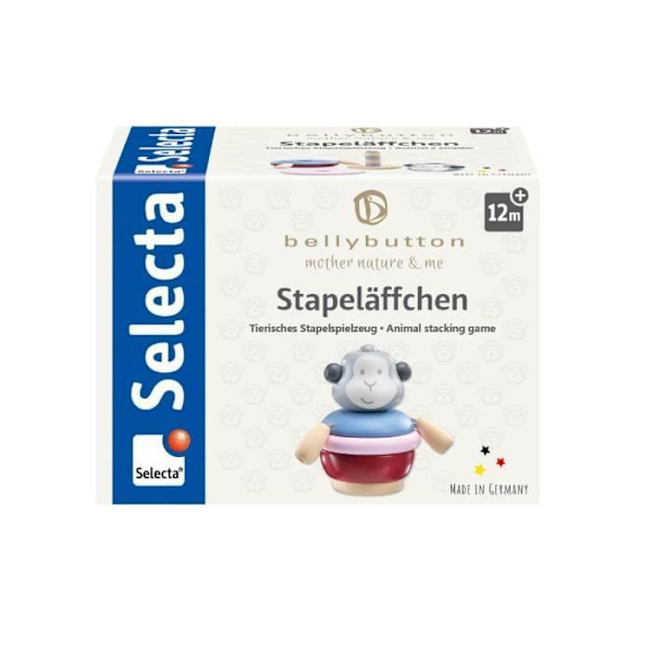 Puunippu lelu - SELECTA - Pinoava apina - Unisex - Valkoinen - 12 kuukautta Flerfärgad