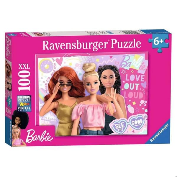 Puzzle 100 brikker XXL: Barbie: Altid se den gode side Enfärgad