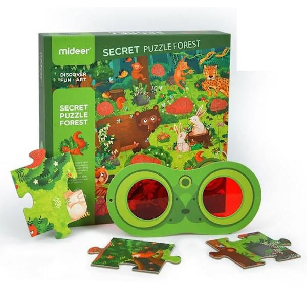 Puzzle Detektiv Metsä - MIDEER - Eläimet - 35 palaa - Lunttitasku
