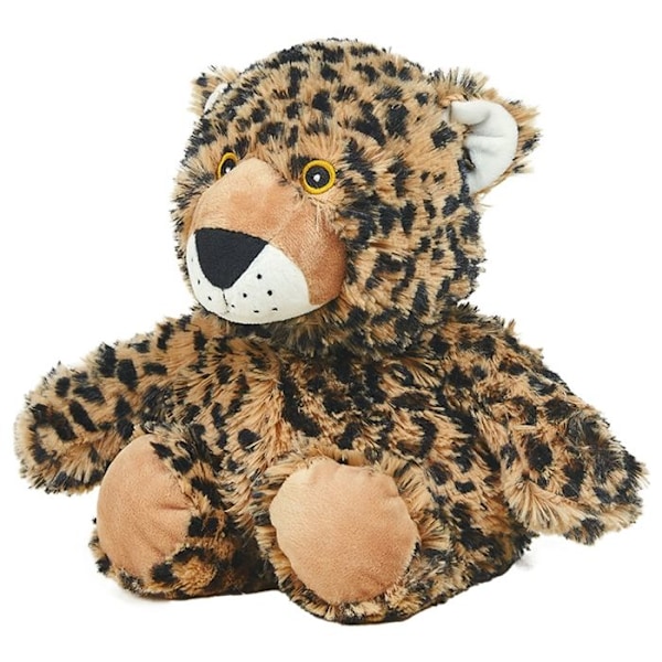Mikrovågsugn värmeflaska med frön och plyschöverdrag - Brun leopard - Warmies kastanj