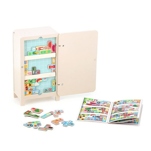 Vilac - Puinen logiikkapeli Le Frigo Beige