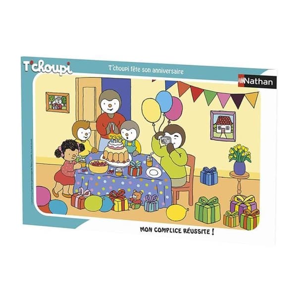 Puzzle sæt T'choupi fejrer sin fødselsdag - Ravensburger Nathan - 15 stykker - Gul - Fra 3 år