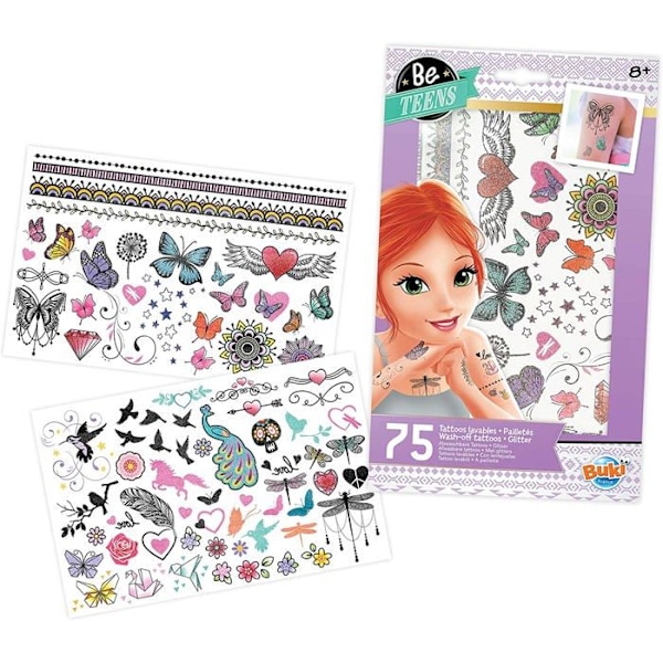 Buki Ranska - 75 Vettävissä Tatuointeja Kimalteilla Rosa