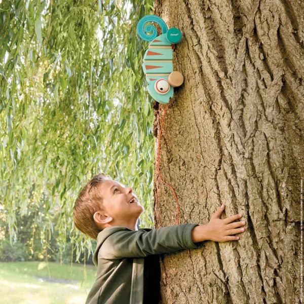Early Learning Toy - JANOD - Tropik Wooden Pull Chameleon - FSC TM Produkt - Från 12 månader