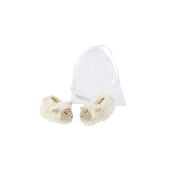 Tofflor - Happy Horse - Får - 6-12 månader - Beige - Organza presentpåse Beige