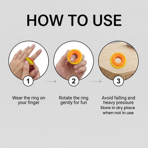 Bærbare Finger Spinner Ringe - Sensorisk Fidget Legetøj til Børn og Voksne Pink + Purple