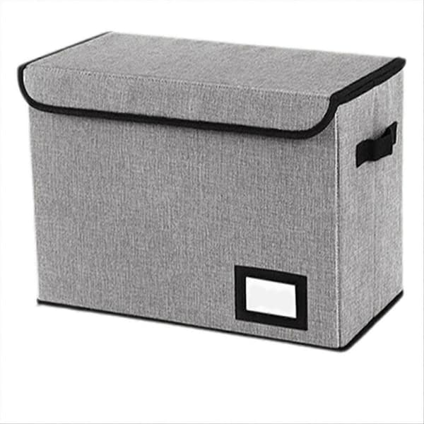 Comic Book Storage Box, Foldable Card Box with Lid Holds 150 Comic Books, Grey Storage Container for Comic Book Collection and Organization