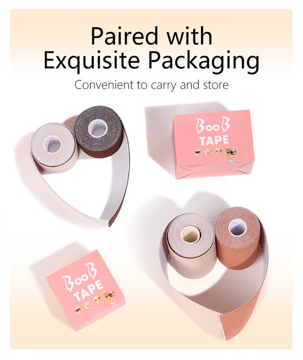 Boob Tape til rygløse kjoler, elastisk brystløftetape, usynlig push-up til alle bryststørrelser light brown 10CM*5M