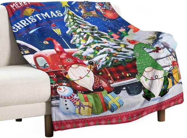 God Jul-tæppe, Supersoft og Varmt Vinterferie-tæppe til Sofa Seng, 127cm x 152.4cm