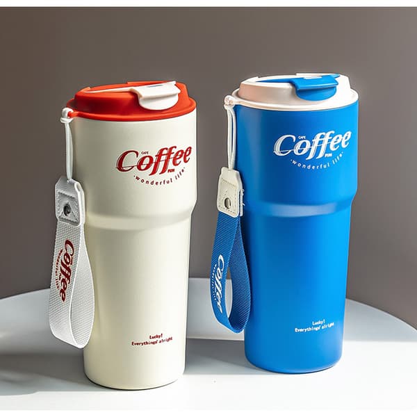 420/620 ml isoleret kaffekrus i rustfrit stål, holdbart, bærbart, stilfuldt og let at bære. Lavet af 304 rustfrit stål. blue 420ml