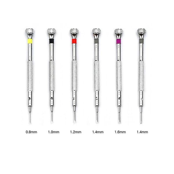 6 Pcs. Steel Watchmaker Tools & 6 Pcs. Spare Drill Bits for Watchmakers - Remove, Adjust and Repair